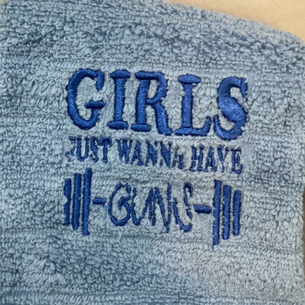 Blue gym towel